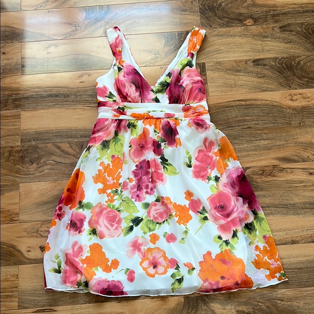 Speechless Pink Orange V-Neck Sundress